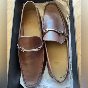 Hugo Boss Doster Brown Leather Loafer Size 10.5
